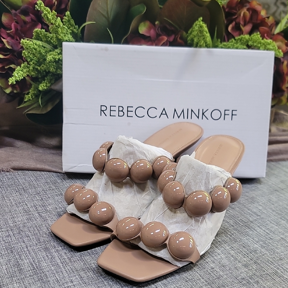 Rebecca Minkoff Women's Tan Slide Sandals